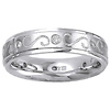 14K White Gold Scroll Design Diamond Wedding Band