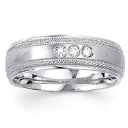 7mm Bezel Round Diamond 14K Wedding Ring