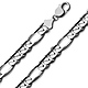 Men's 10mm 14K White Gold Figaro Link Chain Necklace 24-30in thumb 0