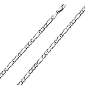 4.5mm Sterling Silver Figaro Link Chain Bracelet 7in