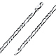 4mm 14K White Gold Figaro Link Chain Bracelet thumb 0