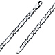 6mm 14K White Gold Men's Figaro Link Chain Bracelet 8in thumb 0