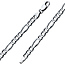 6mm 14K White Gold Men's Figaro Link Chain Bracelet 8in