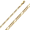 3mm 14K Yellow Gold Figaro Link Chain Bracelet 7in