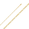 2.5mm 14K Yellow Gold Pave Figaro Link Chain Bracelet 7in