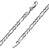 4.5mm 18K White Gold Figaro Chain Bracelet 8in