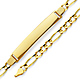 5mm 14K Yellow Gold Figaro Link Rectangle ID Bracelet thumb 0