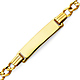 4mm 14K Yellow Gold Figaro Rectangle ID Bracelet - Children or Women thumb 0
