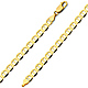 4.5mm 14K Yellow Gold Men's Flat Mariner Link Chain Bracelet 7.5in thumb 0