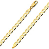 4.5mm 14K Yellow Gold Men's Flat Mariner Link Chain Bracelet 7.5in