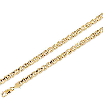 6mm 14K Yellow Gold Men's Mariner Chain Bracelet 8in