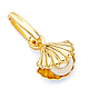 Freshwater Pearl in Scallop Shell Charm Pendant 14K Yellow Gold - Mini thumb 0