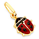 Red & Black Ladybug Charm Pendant in 14K Yellow Gold - Petite thumb 0