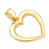 14K Yellow Gold Open Heart Charm