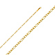 2.5mm 14K Gold Yellow Pave Figaro Chain thumb 0