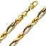 7.5mm 14K Yellow Gold Solid Men's Diamond-Cut Milano Rope Chain 24-26in