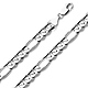 8mm Sterling Silver Men's Figaro Link Chain Bracelet 8in thumb 0