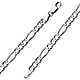 6mm Sterling Silver Men's Figaro Link Chain Bracelet 7in thumb 0