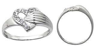 Diamond Heart In Hand Ring