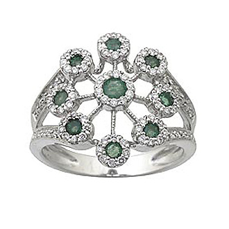 Emerald Starburst Ring