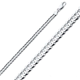 3.5mm Sterling Silver Curb Cuban Link Chain Bracelet 7in