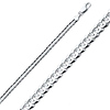 3.5mm Sterling Silver Curb Cuban Link Chain Bracelet 7in