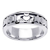 7mm Claddagh Wedding Band in 14K White Gold