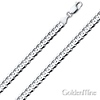 5mm Sterling Silver Men's Concave Curb Cuban Link Chain Bracelet 7in