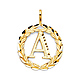 Circling Ivy Initial Pendant Charm in 14K Yellow Gold - Small thumb 0