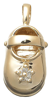 Diamond Baby Shoe Charm Pendant
