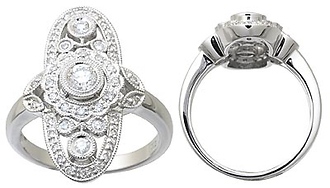 Diamond Flower Cocktail Ring