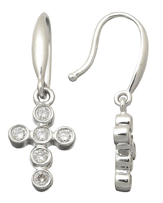 Diamond Cross Earrings