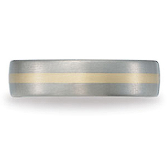 6mm Two Tone 18k Titanium Band