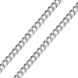 7mm Sterling Silver Men's Curb Cuban Link Chain Necklace 20-30in