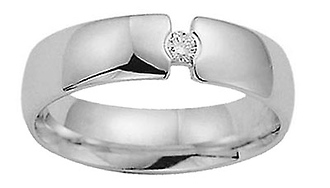 6mm Platinum Diamond Comfort Fit Promise Ring