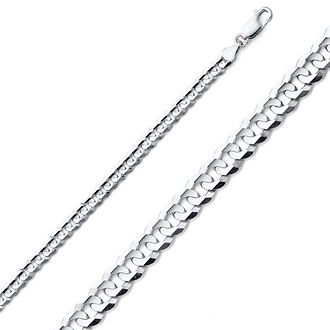 3.5mm Sterling Silver Curb Cuban Link Chain Bracelet 9in