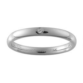 3mm Platinum Diamond Comfort Promise Ring