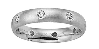 4mm Platinum Diamond Comfort Fit Eternity Band
