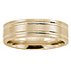 6mm Flat Double Grooved Comfort-Fit Benchmark Ring in Solid 14K Yellow Gold thumb 0