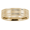 6mm Flat Double Grooved Comfort-Fit Benchmark Ring in Solid 14K Yellow Gold