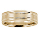 6mm Flat Striped Comfort Fit 14K Yellow Gold Benchmark Ring thumb 0