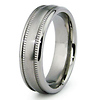 Satin & High Polish Titanium Milgrain Wedding Ring