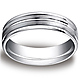 6mm Designer Ridged 14K White Gold Wedding Band by Benchmark Rings thumb 0