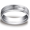 6mm Designer Ridged 14K White Gold Men's Benchmark Ring