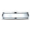 6mm Concave Low Domed Comfort Wedding Band by Benchmark Rings in Solid 14K White Gold