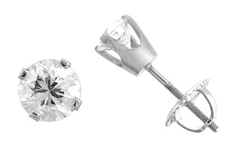 Diamond Stud Earrings .70ct Wht Gold