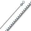 0.9mm 14K White Gold Box Link Chain Necklace 16-24in