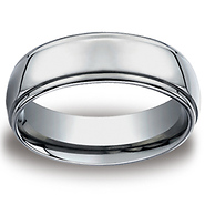 7mm Titanium Classic Step Edge Benchmark Forge Wedding Band
