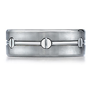8mm Titanium Nail Head Design Wedding Ring