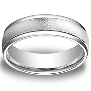 6mm Platinum Wire Brush Comfort Fit Band